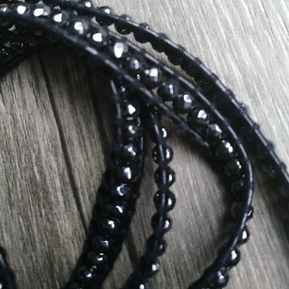 💞🎉Genuine Hematite and Leather wrap bracelet - Picture 3 of 4